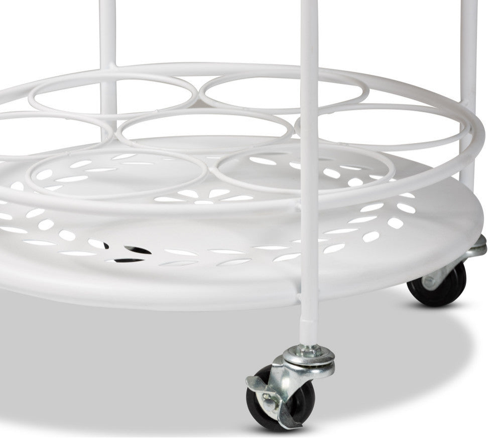 Joelle Industrial Kitchen Cart, White