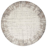 Nourison Elation 7'10" Round Ivory Grey Modern Indoor Area Rug