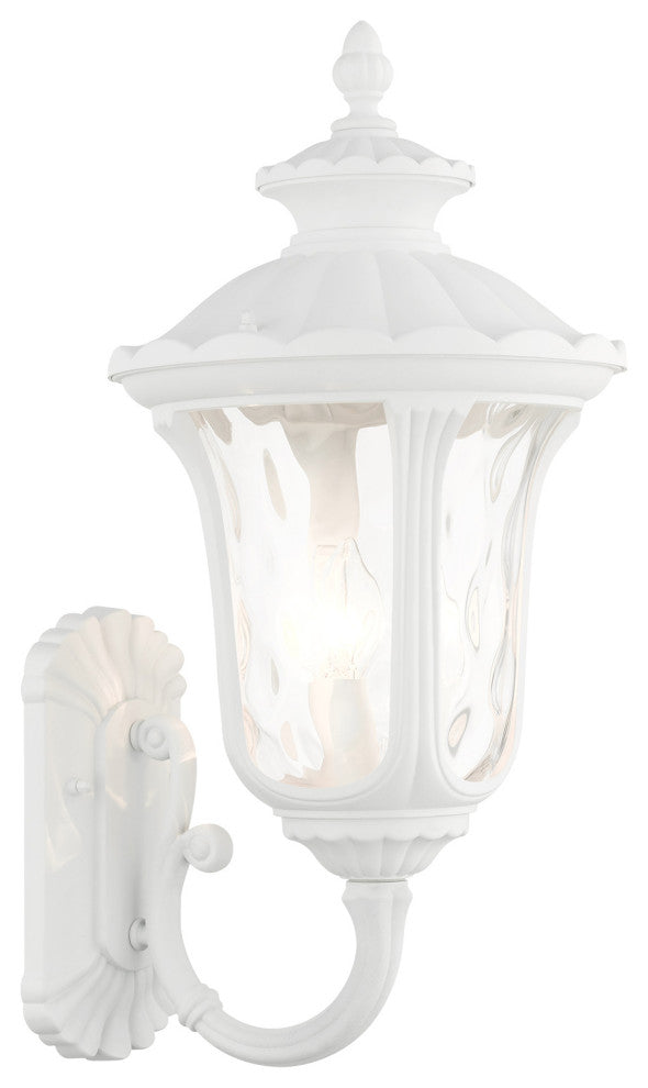 Textured White Traditional, Victorian, Sculptural, Outdoor Wall Lantern