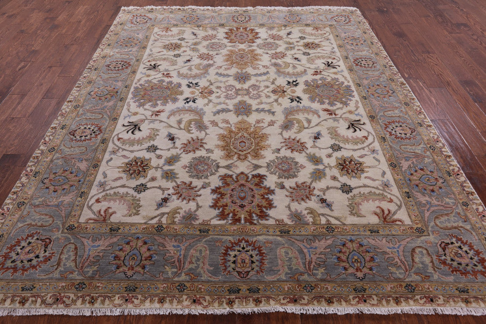 8' 1" X 9' 9" Hand-Knotted Persian Tabriz Wool Rug Q9025