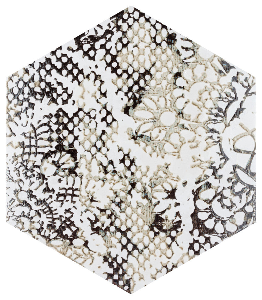 Inedita Hex White Porcelain Floor and Wall Tile