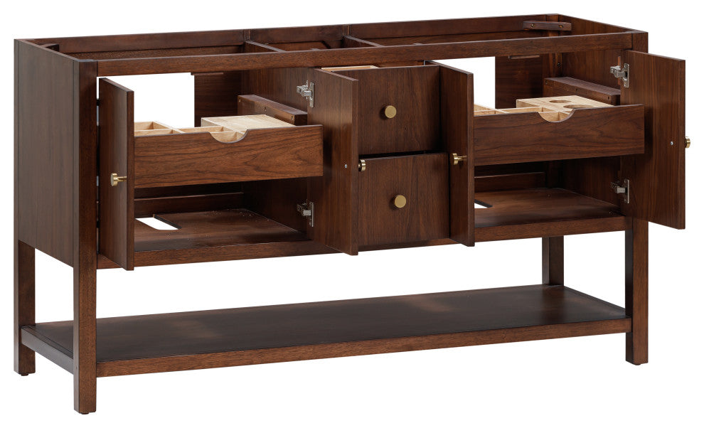 Zoe Vanity Only, Walnut Collection, 60"