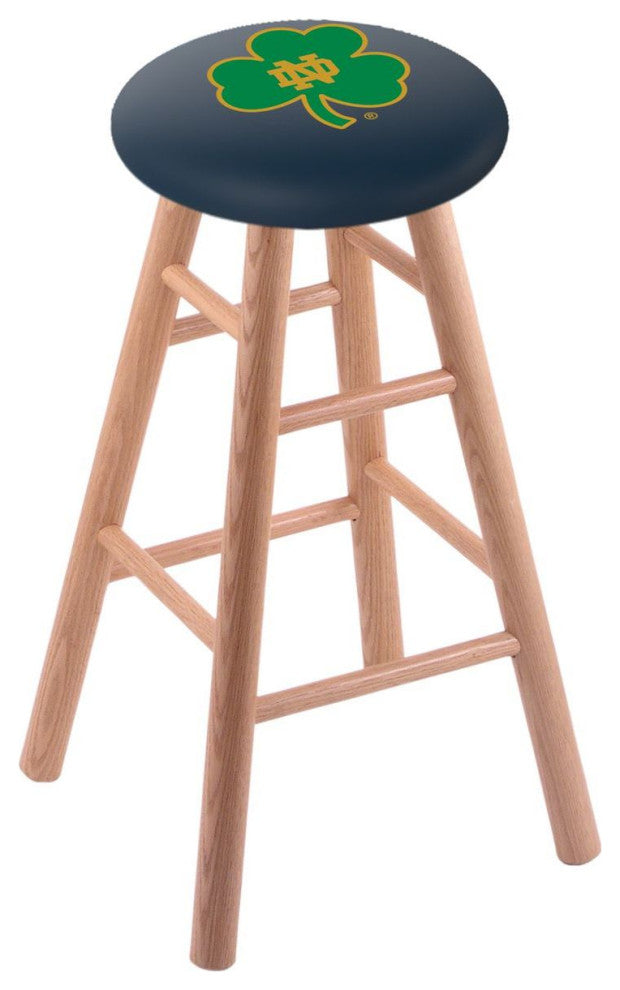 Holland RC Notre Dame Shamrock 36" Swivel Oak Bar Stool - Natural