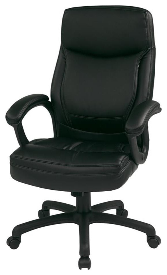 Executive High Back Black Bonded Leather Office Chair