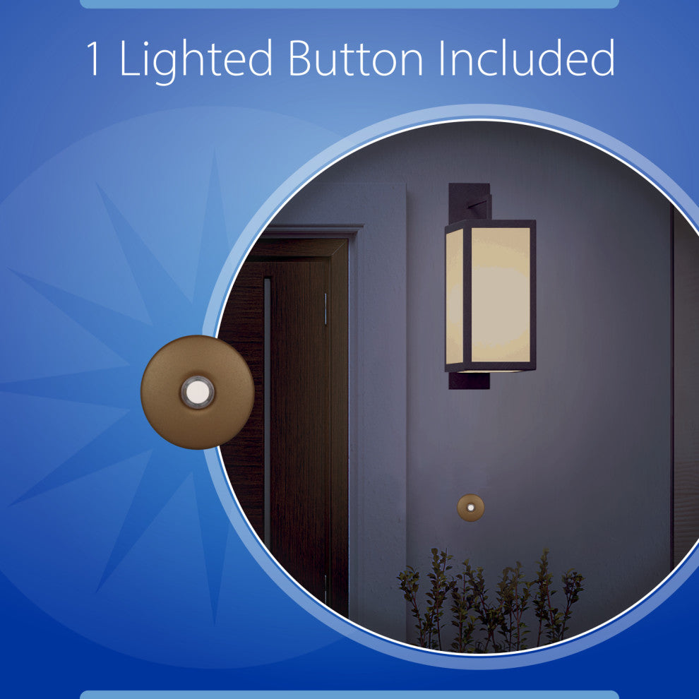 Single-Gang Electronic Door Chime Kit, Architectural Bronze Stucco Button