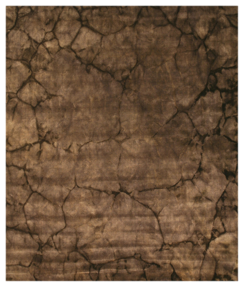 Handmade Wool Black Contemporary Abstract Dip Dyed Rug, 5'x8'