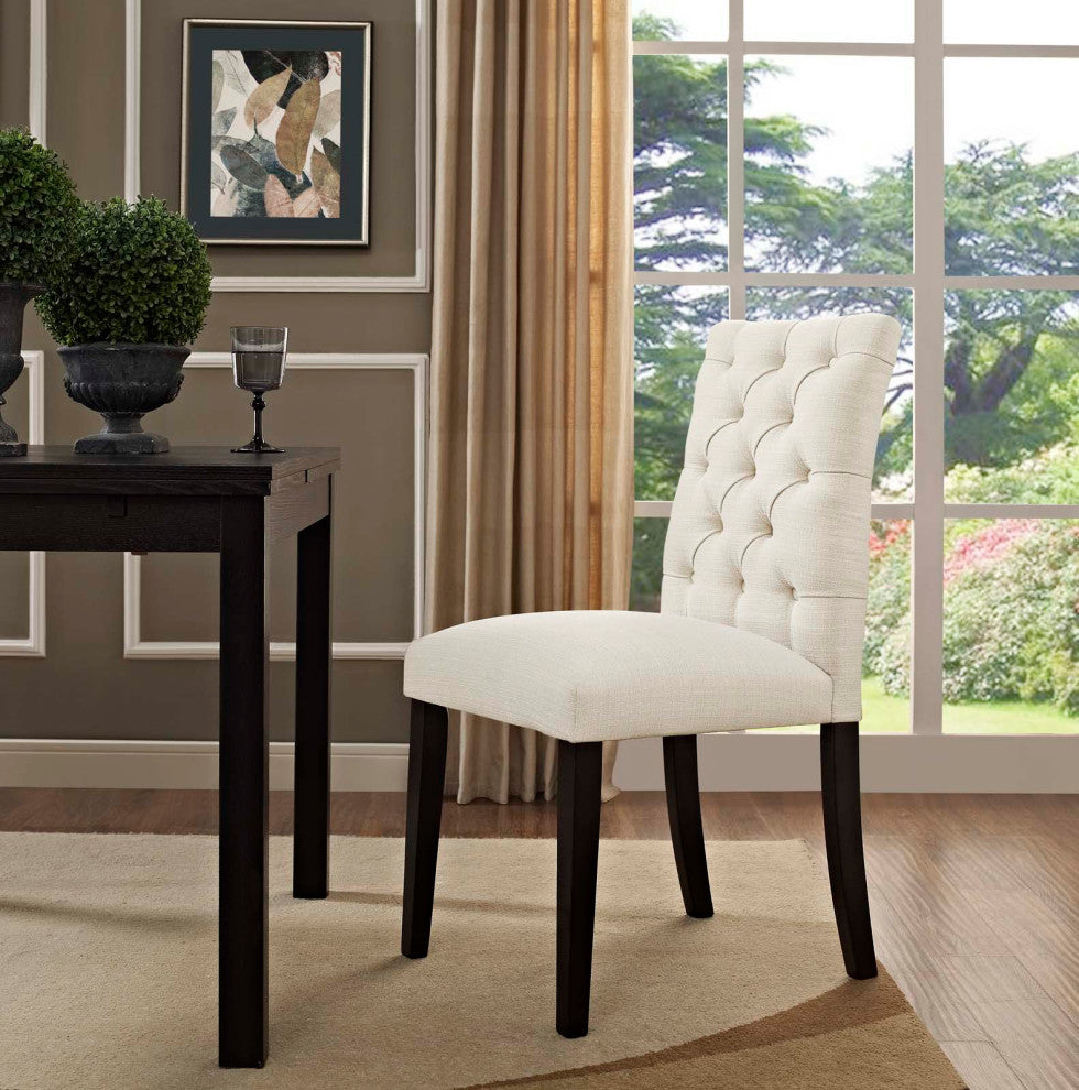 Duchess Parsons Upholstered Fabric Dining Side Chair, Beige
