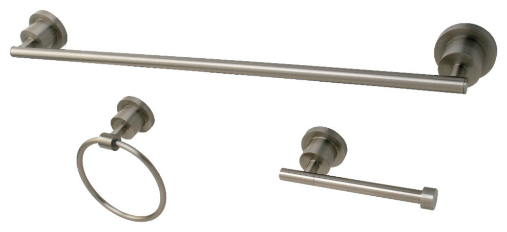 Kingston Brass 3-Piece Bathroom Accessory Set, Brushed Nickel