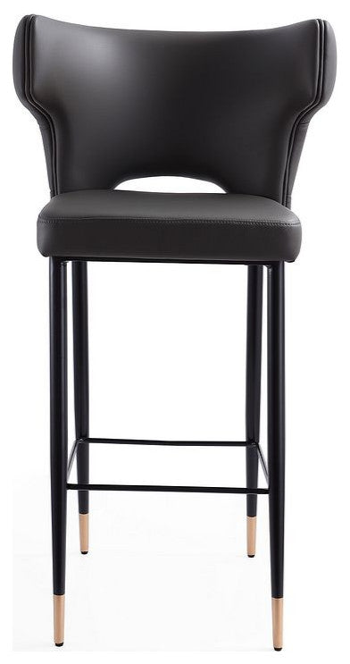 Holguin Barstool, Gray, Black and Gold