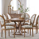 Dason French Country Fabric Upholstered Wood 7-Piece Dining Set, Gray Plaid/Natural