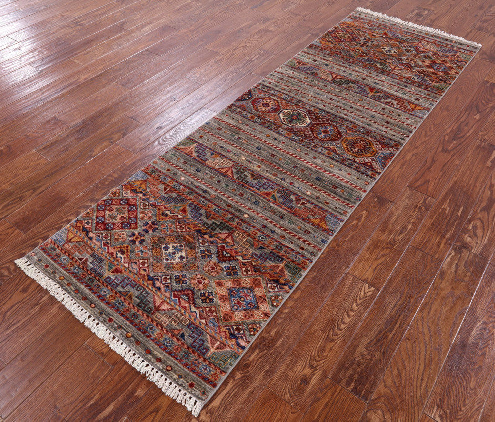 Hand-Knotted Super Kazak Khorjin Runner Rug 2' 8" X 8' 4" Q10470