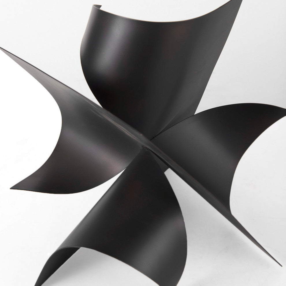 Francesca 11.8Lx11.8Wx11.8H Black Metal Sculptural Decorative Object