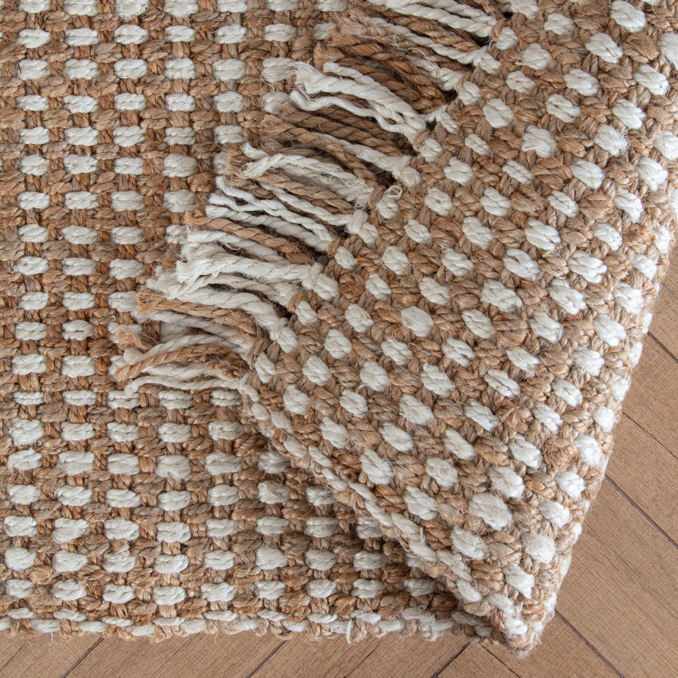 9' x 12' Songbird Natural and Ivory Jute Area Rug