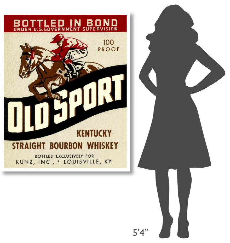 "Old Sport Kentucky Straight Bourbon Whiskey" Paper Art, 37"x46"