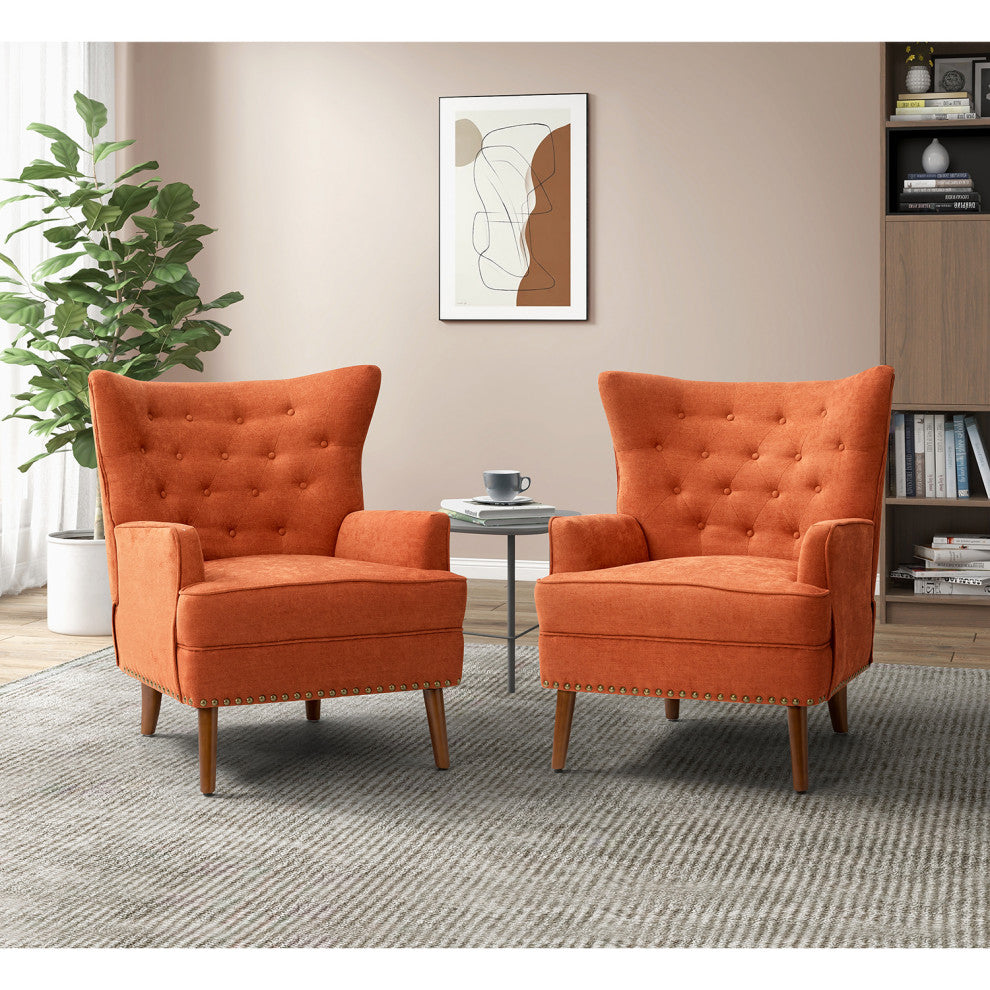 Armchair Set of 2, Orange