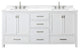 Avanity Modero 72" Double Vanity, White, Cala White Engineered Stone Top