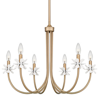 Quoizel REY5030 Remy 6 Light 30"W Taper Candle Style Chandelier - Bronze Gold