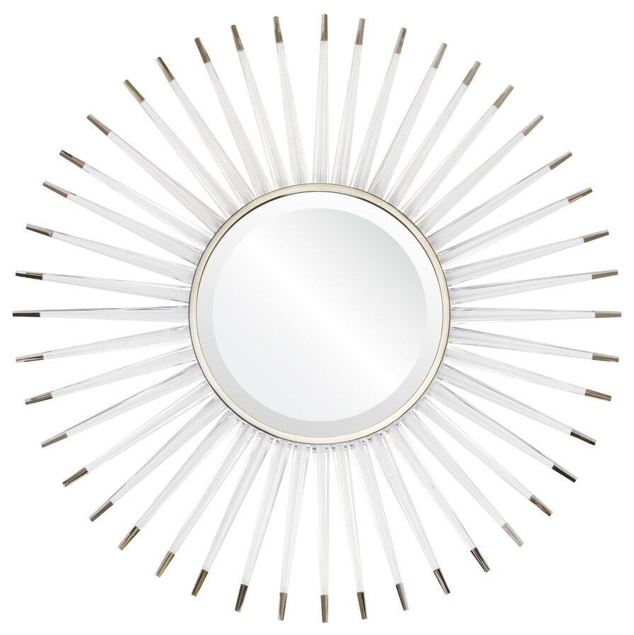 Acrylic Sunburst Mirror, Nickel