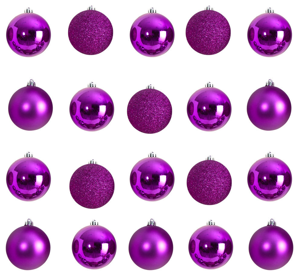 Holiday Xmas 20 Count 3" Shatterproof Ornaments W/ Re-Useable Storage Container