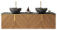Wall-Mounted Floating Plywood Bathroom Storage Cabinet with Double Doors, Black, 60"