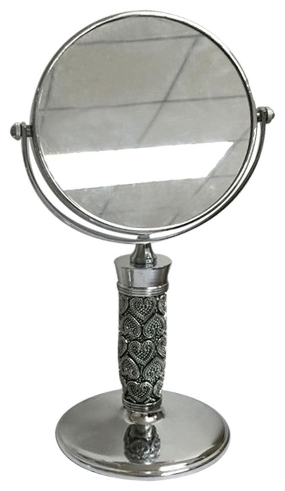 nu steel Beaded Heart Mirror