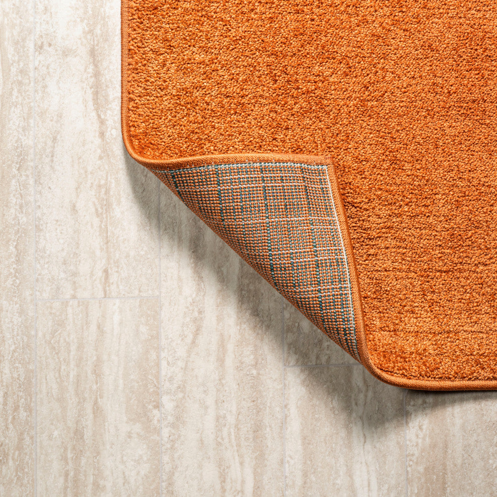 Haze Solid Low-Pile Orange 2 ft. x 16 ft. Runner Rug
