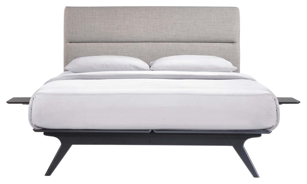 Modway Addison 3 Piece Queen Bedroom Set, Black Gray