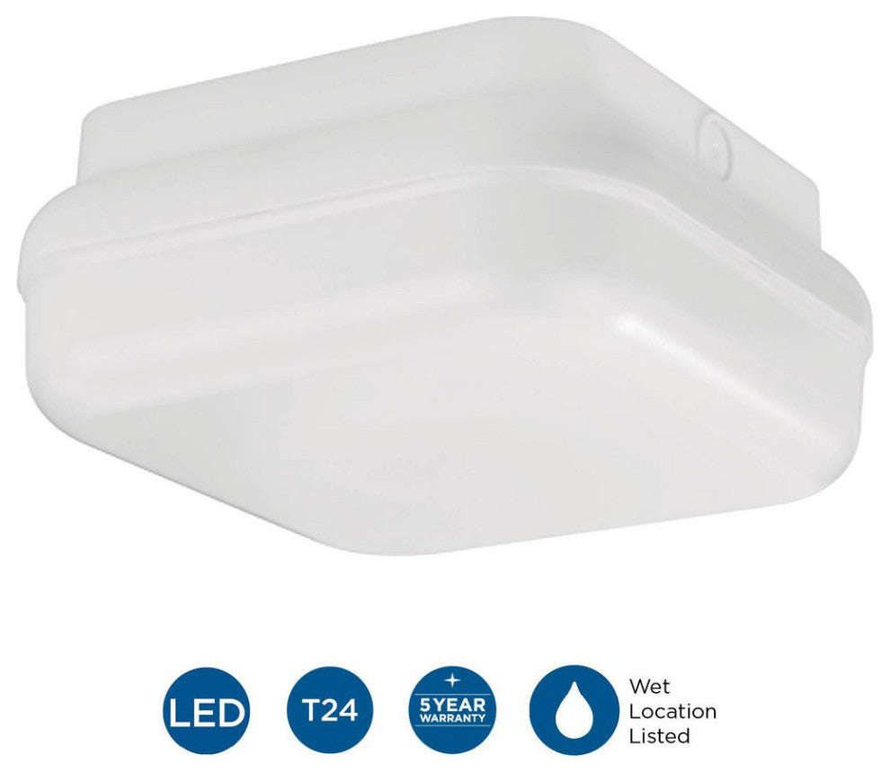 Hard-Nox Collection 1-Light White Polycarbonate Shade Outdoor Wall Ceiling