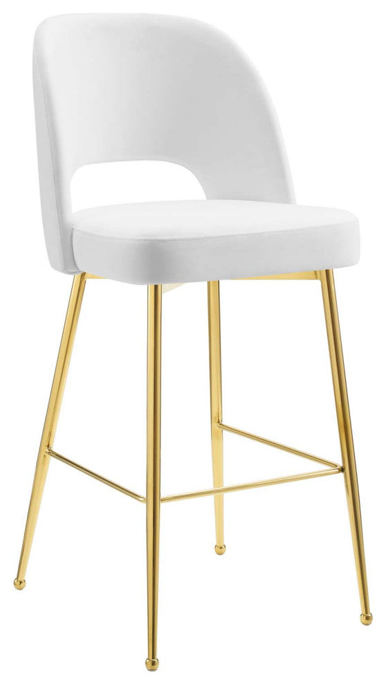 Rouse Performance Velvet Bar Stool-White