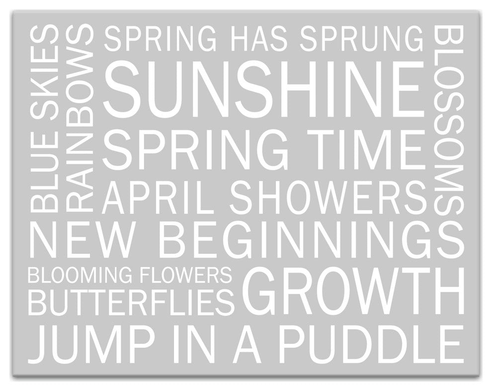 Gray Spring Sayings 14x11 Canvas Wall Art
