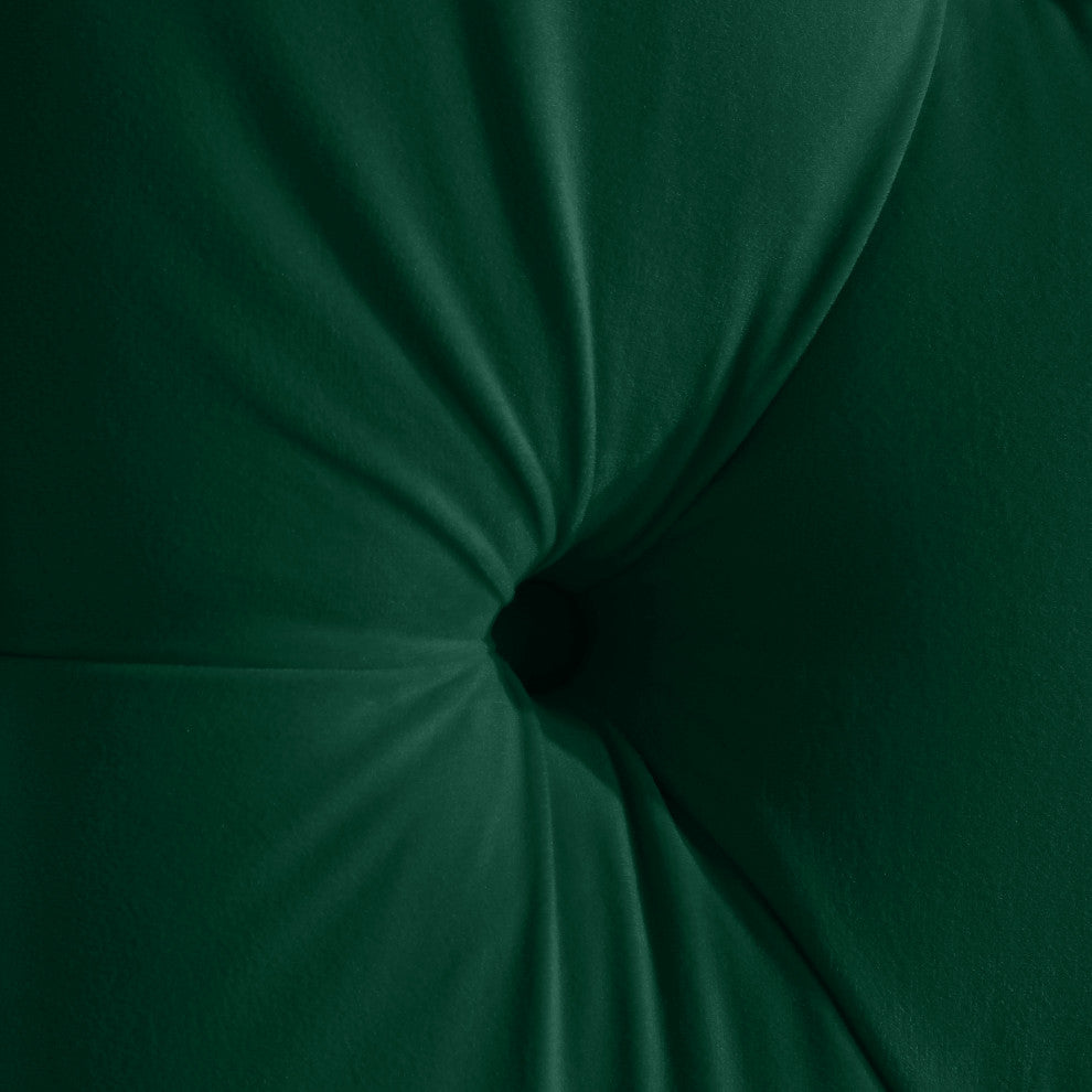 Fritz Velvet Upholstered Bed, Green, Queen