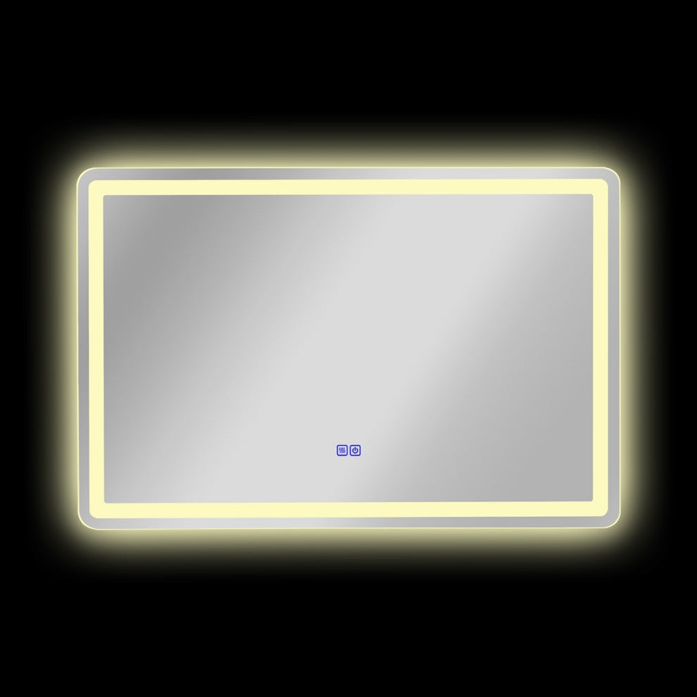 Luminosity Back Lit Rectangular Touchscreen Led Mirror, 36" Wide