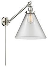 X-Large Cone 1-Light Swing Arm, Brushed Satin Nickel, Clear
