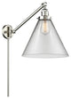 X-Large Cone 1-Light Swing Arm, Brushed Satin Nickel, Clear