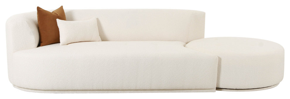 Fickle 2-Piece Chaise Modular Left Arm Facing Sofa, Cream