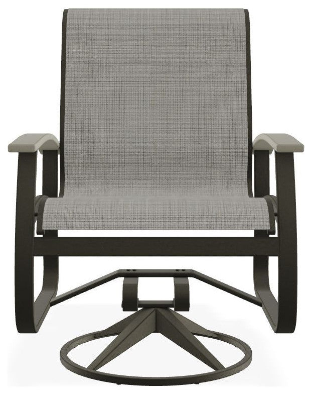 Belle Isle Sling Outdoor Swivel Rocker, Harbor/Storm