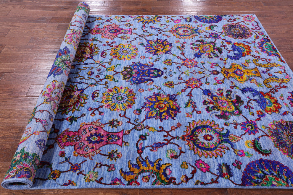 6' 0" X 8' 11" Persian Wool & Silk Handmade Rug - Q14924