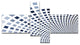 Blue Square Pixel Mosaic Illustration, Abstract Wall Canvas, 60"x32", 4 panels