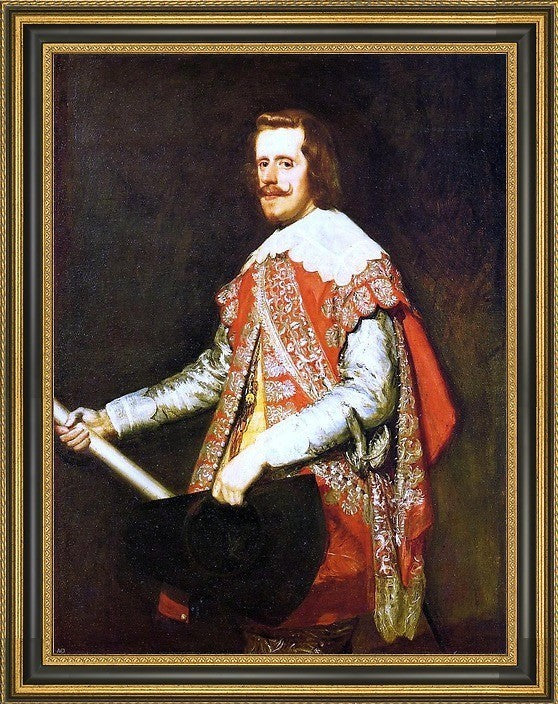 Diego Velazquez Philip IV at Fraga Framed Premium Canvas Print, 18"x24"