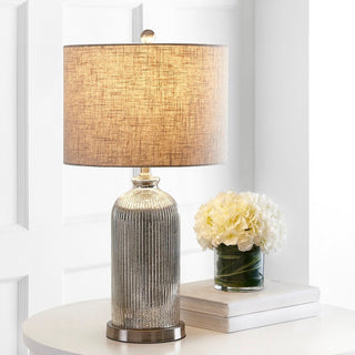 Safavieh Ashson Table Lamp Set of 2 Silver/Ivory