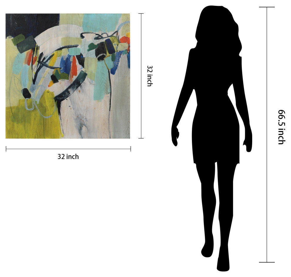 Abstract Wall Art Fine Giclee Printed on Hand Finished Ash Wood - Diptych Set