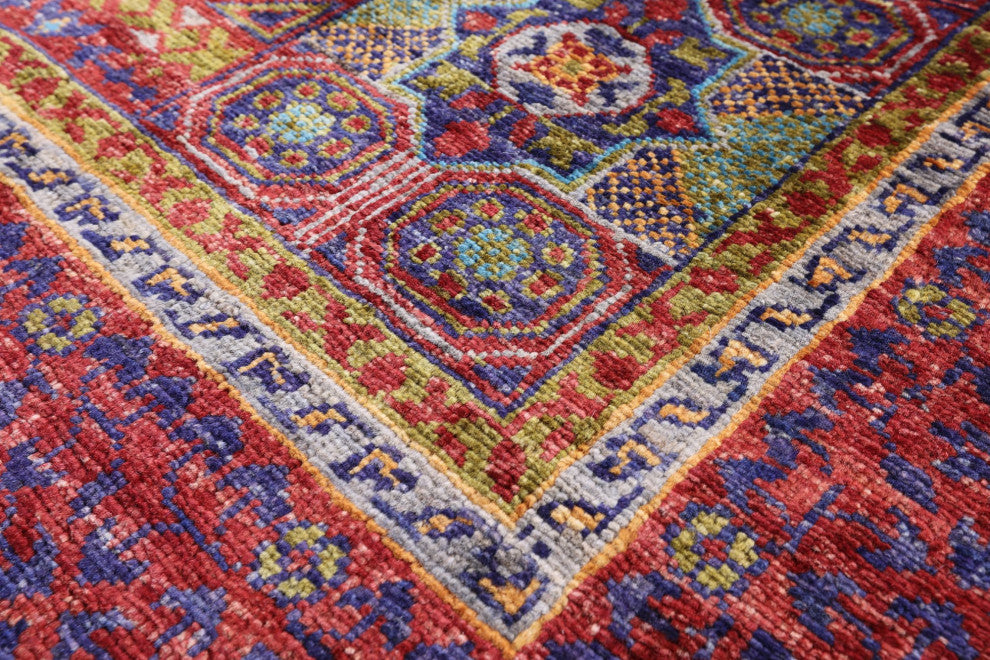 5' 1" X 6' 7" Handmade Geometric Mamluk Wool Rug - Q12239