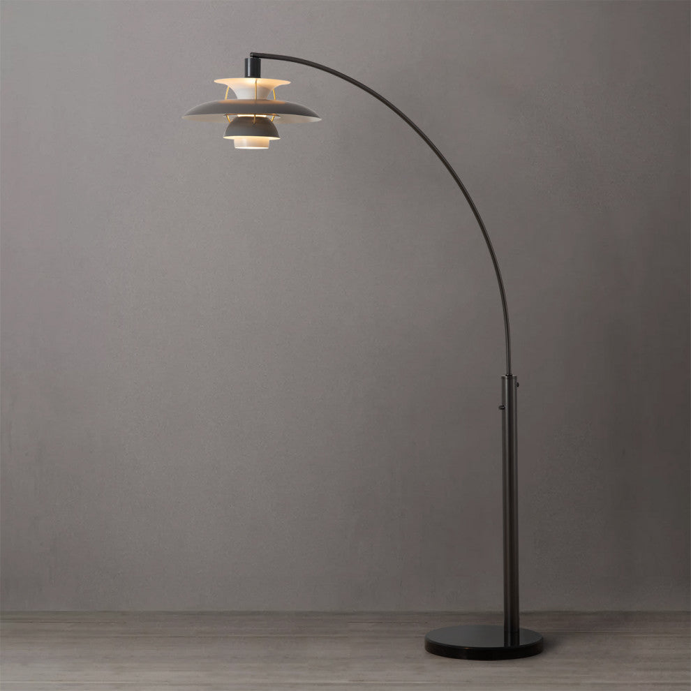 Palm Springs 1 Light Arc Floor Lamp, Gunmetal