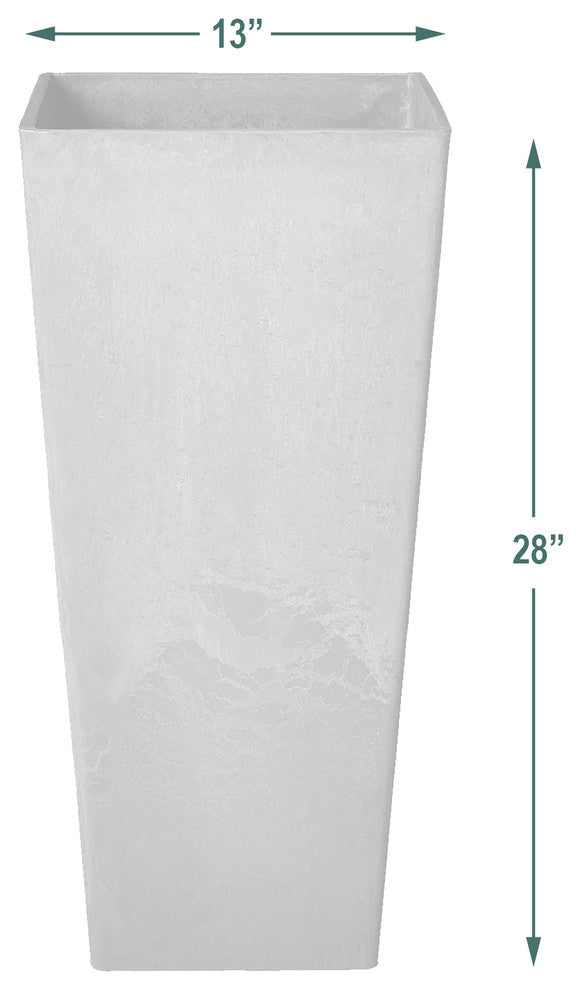 Contempo Tall Square Planter, Taupe