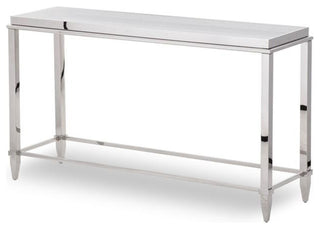 Modrest Agar Modern Glass and Stainless Steel Console Table