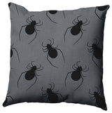 20"x20" Crawling Spiders Decorative Throw Pillow, Steel Gray