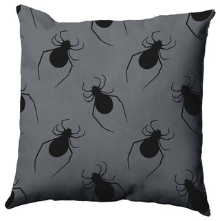 20"x20" Crawling Spiders Decorative Throw Pillow, Steel Gray
