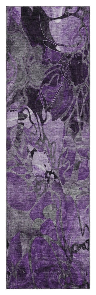 Premium Machine Washable Mayfield AMF558 Purple 2'3" x 7'6" Runner Rug