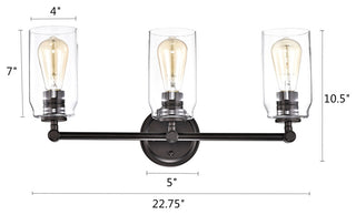CHLOE Lighting Joyce Contemporary 3-Light Bath Vanity Fixture, Rubbed Bronze