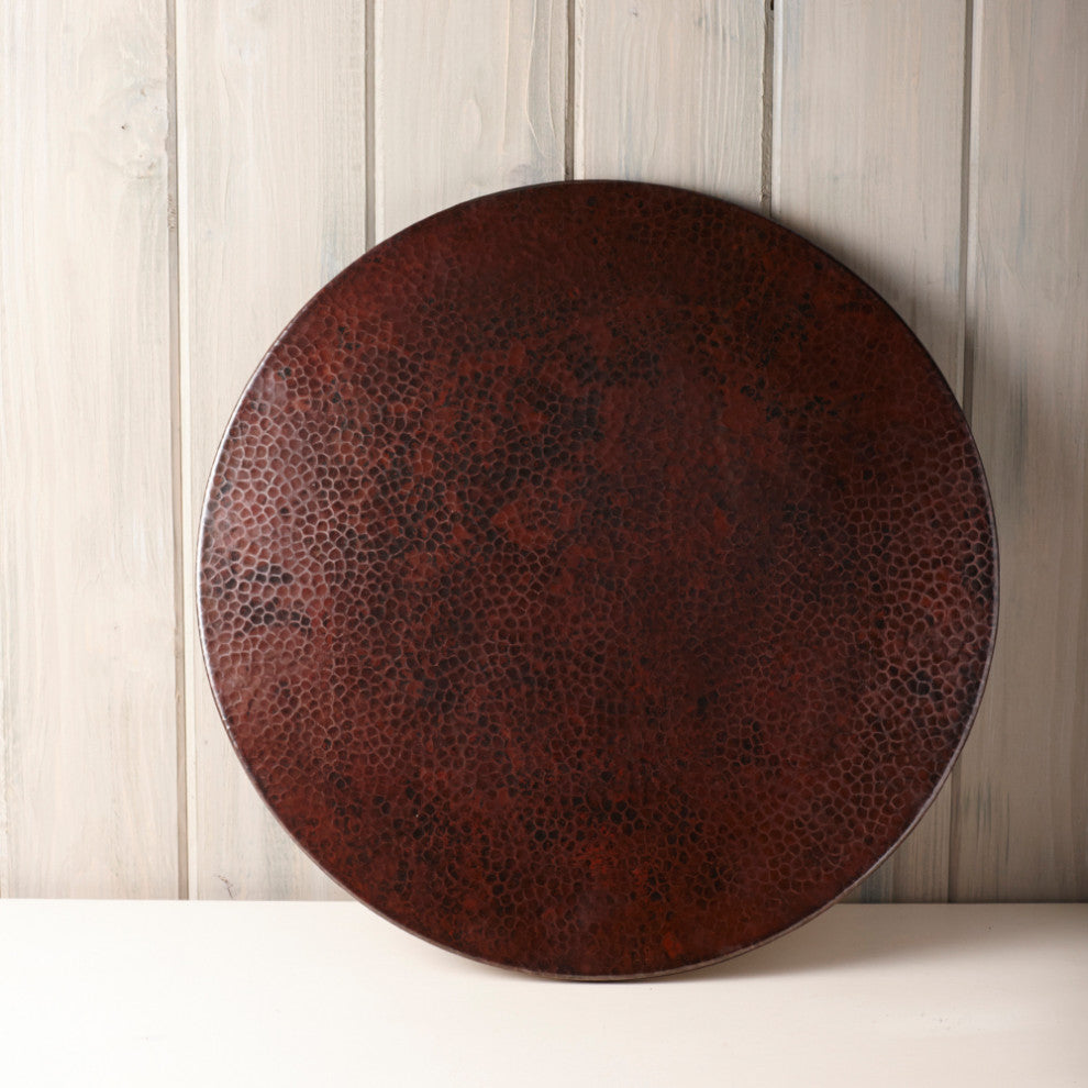 Hammered Copper Lazy Susan, Antique Copper, 30"